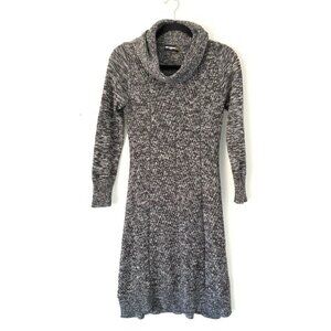 Karl Lagerfeld Size XS Gray Cowl Neck Knit Sweater Dress Modest Sheath A-Line